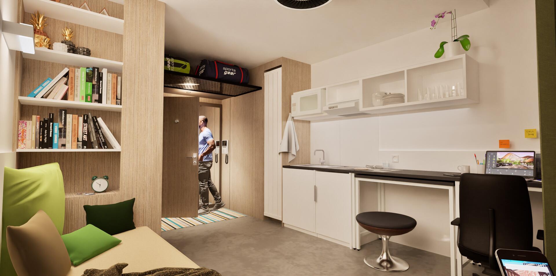 Logements étudiants CROUS, logements Bâtiments Durables Occitanie (BDO) Argent à 44 Boulevard Armand Duportal, Toulouse (31) — Arche Studio, architecte à Toulouse — vue 4