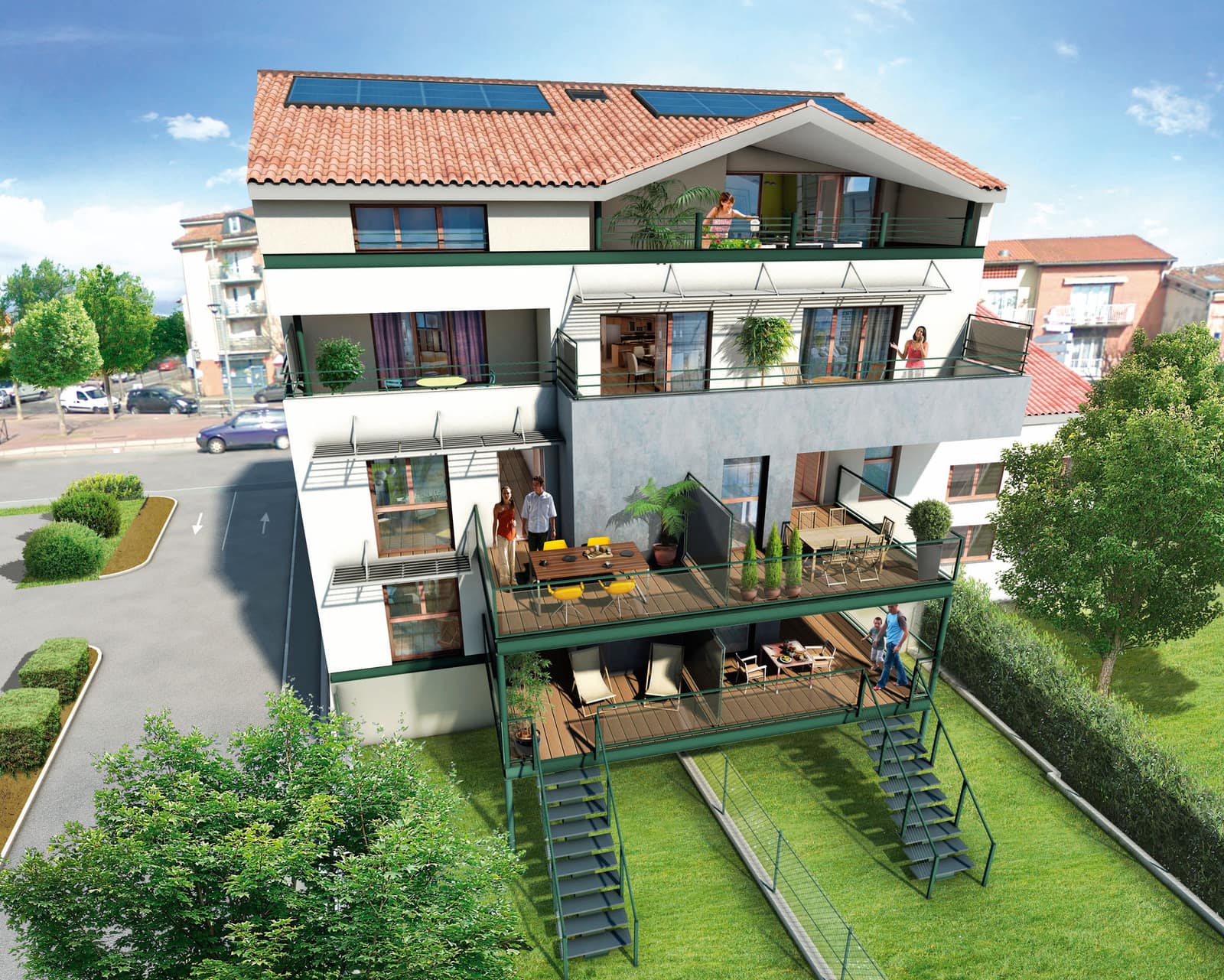 Résidence Vol de Nuit, passif & participatif Passivhaus (Label européen) à Avenue Saint-Exupéry - Quartier de l'Ormeau, Toulouse (31) — Arche Studio, architecte à Toulouse — vue 4
